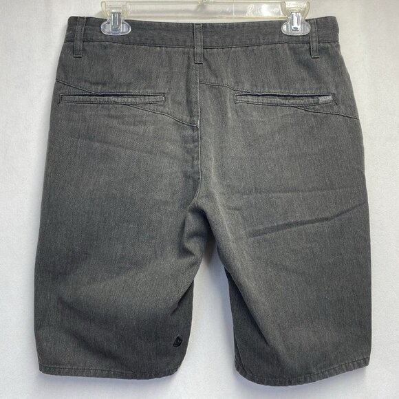 Volcom Corpo Class Casual Chino Shorts Men Size 30 Charcoal Slash Pockets Used - Picture 2 of 16